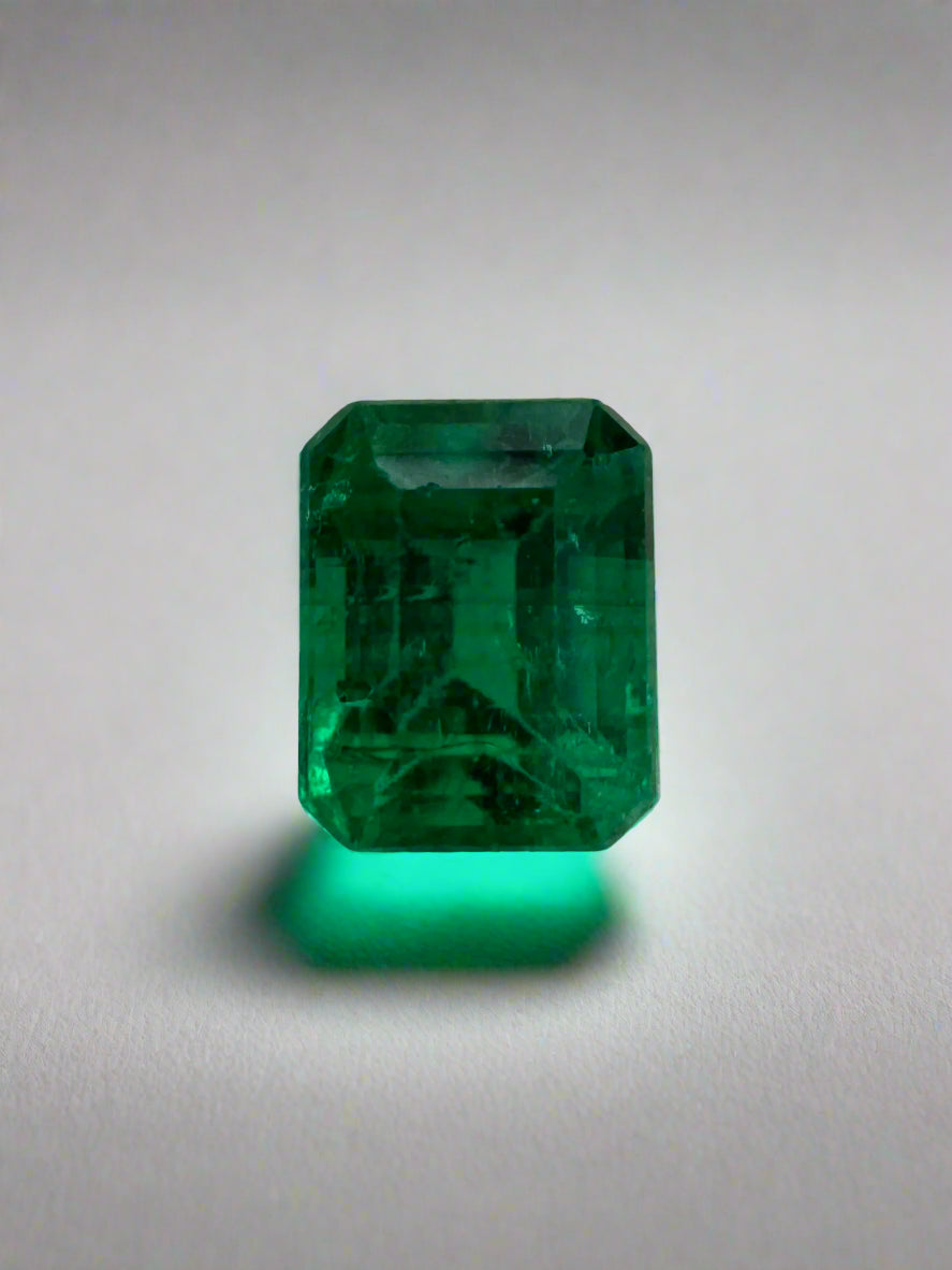 0.62 Carat 5x4mm AAA+ Fine Loose Colombian Emerald Gemstone - Emerald Cut for Jewelry Making, Engagement Rings & Luxury Gifts