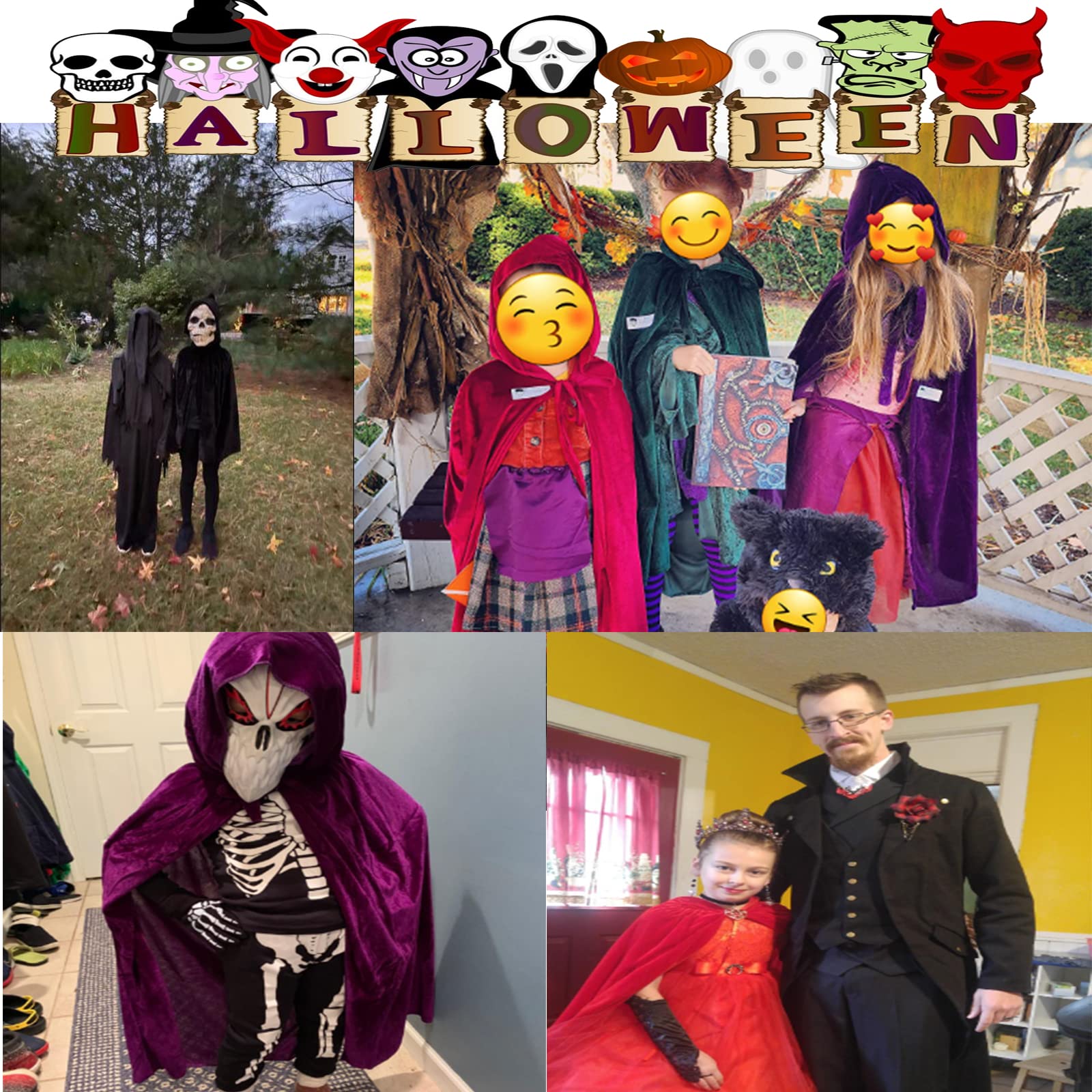 Elegant Velvet Hooded Cloak Cape for Halloween, Christmas & Cosplay - Gothic Medieval Costume for Masquerade Parties & Renaissance Fairs