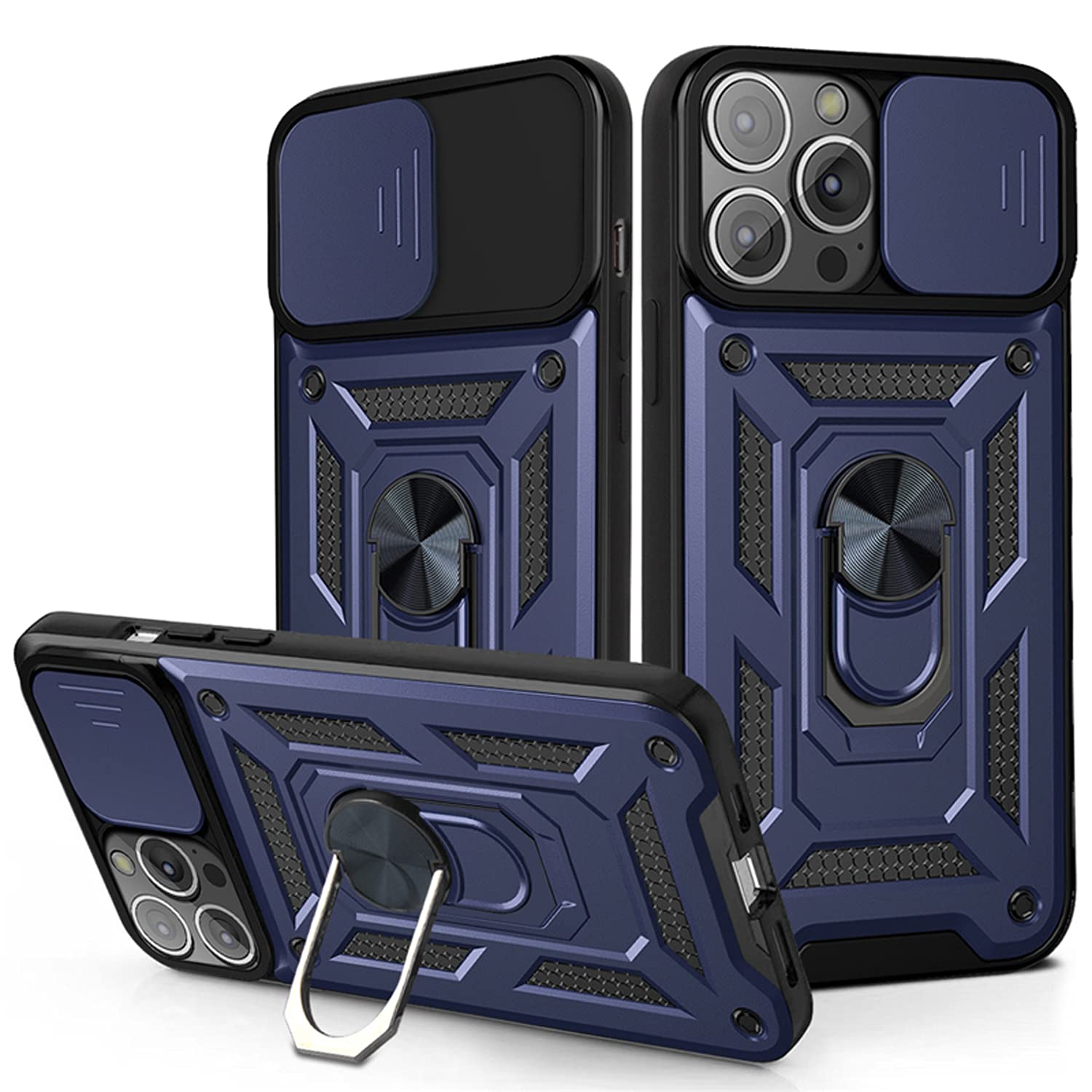 SOGA Rugged Shockproof Case for Apple iPhone 13 Pro Max - Magnetic Kickstand, Camera & Screen Protection | Drop-Proof Phone Cover with Swivel Protector [Blue] - Perfect for Outdoor Adventures, Work & Daily Use
