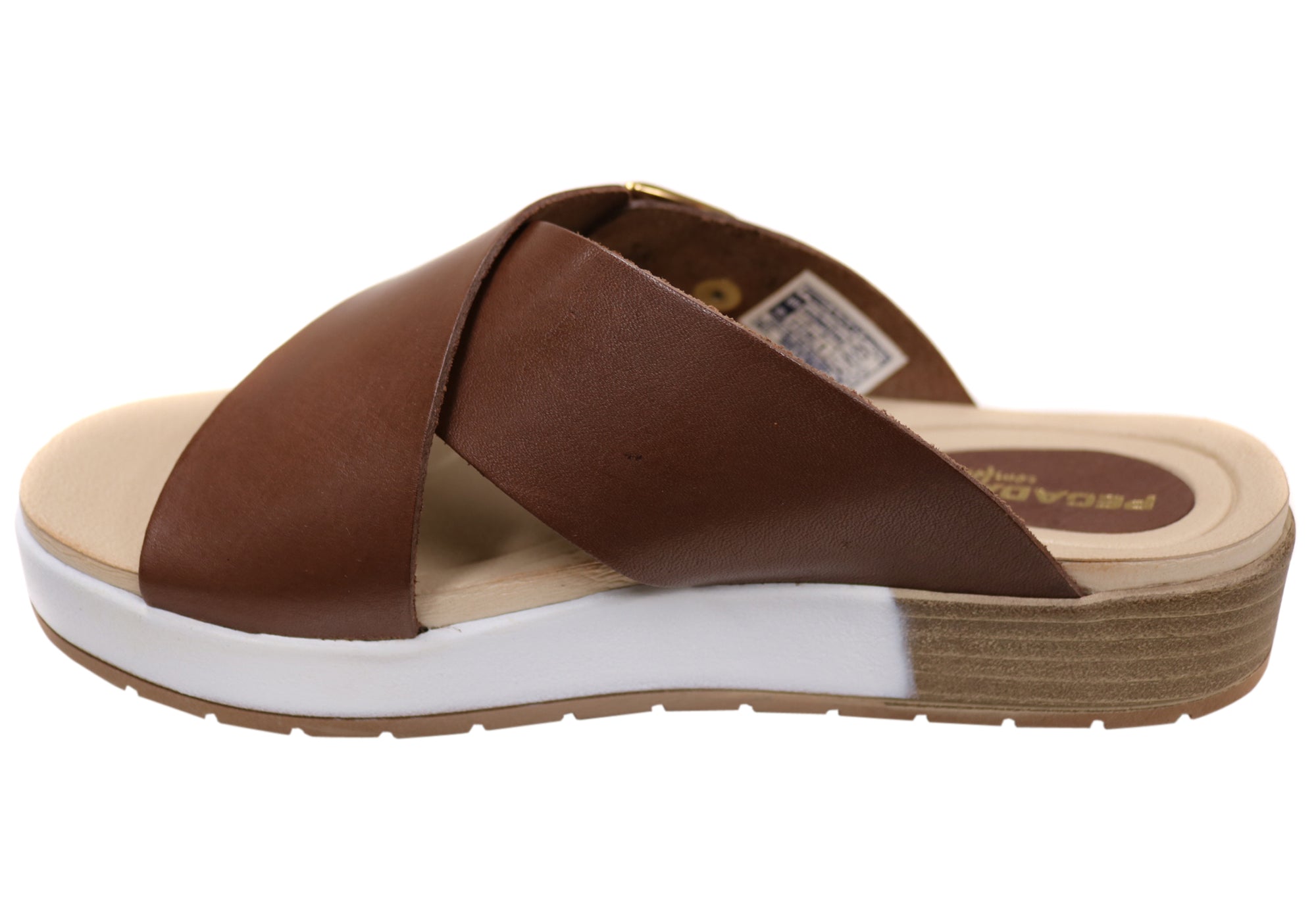 Gianna Women's Comfort Leather Slide Sandals - Handmade in Brazil - Perfect for Beach, Pool, and Casual Summer Wear