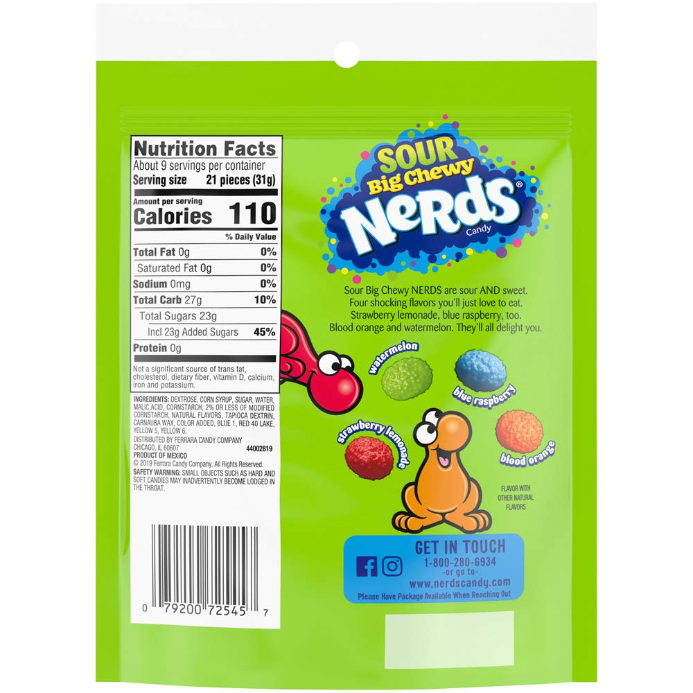 Nerds Sour Big Chewy Candy - 10oz Bulk Pack | Sweet & Tangy Candy for Kids, Parties, Halloween Treats & Movie Night Snacks