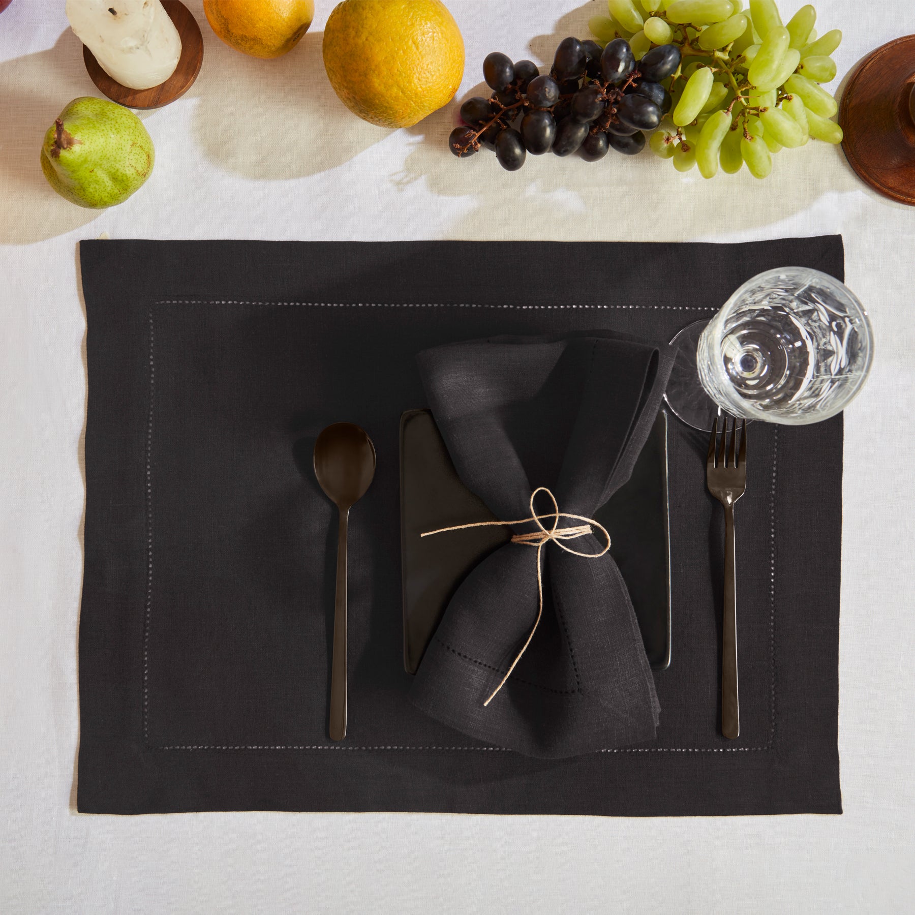 Sonoma Hemstitch Placemats Set of 4 - Premium Cotton Table Mats for Dining - Perfect for Dinner Parties, Holiday Meals & Home Decor