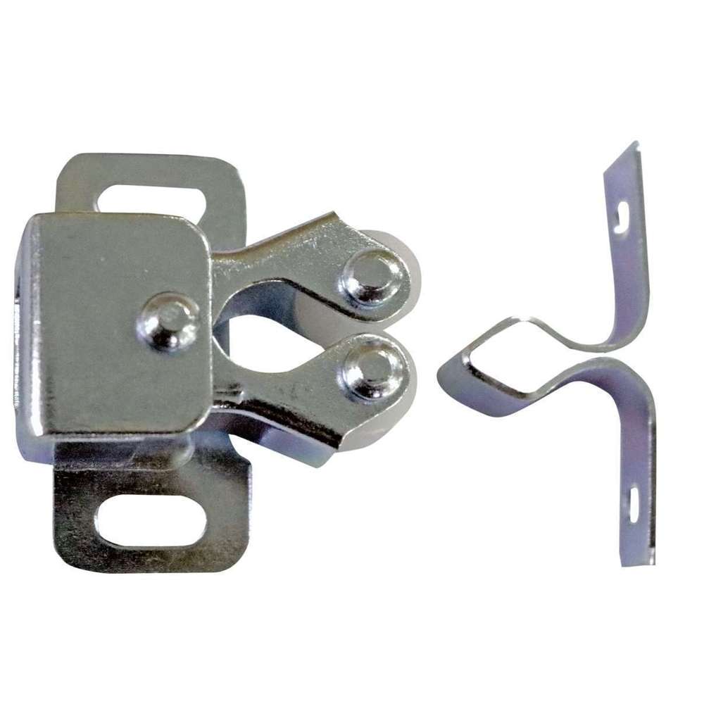 1-1/4 Inch Zinc Plated Double Roller Catches - Heavy Duty Cabinet & Furniture Latches for Secure Door Closures