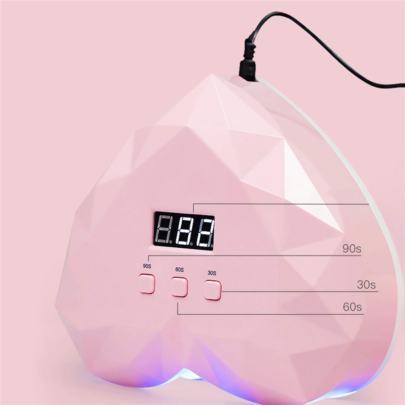 Professional UV LED Nail Lamp - Heart Shaped Gel Nail Dryer for Quick Drying & Curing | At-Home Salon Manicure & Pedicure | Perfect for Gel Polish, Acrylic Nails & Nail Art (Pink, 48W) - Ideal for Home Use, Nail Salons & DIY Beauty Enthusiasts