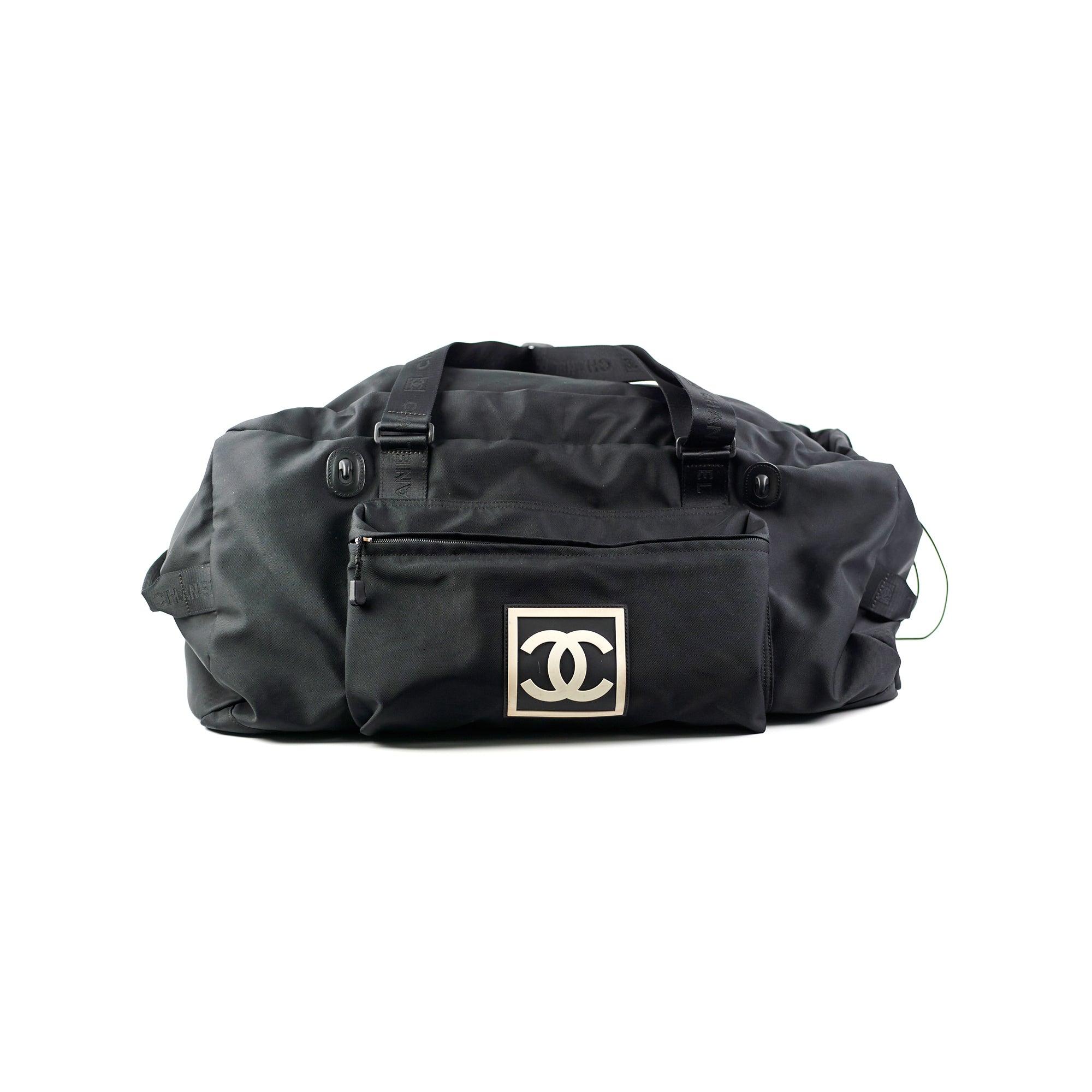 Chanel Large Black Duffle Travel Tote Bag for Women - Luxury Designer Handbag for Travel, Gym, and Everyday Use