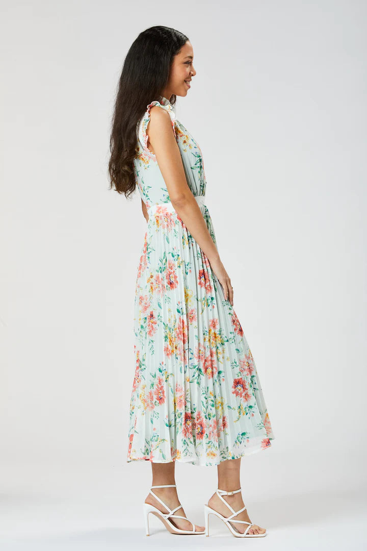Lilium Long Pleated Dress for Women - Elegant White Flowy Maxi Dress for Summer, Weddings & Special Occasions