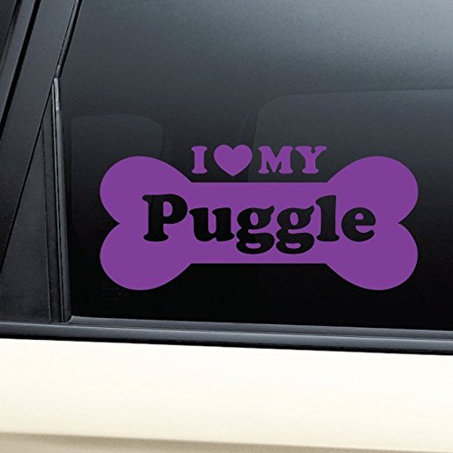 Puggle Lover Vinyl Decal - Durable Car, Truck, Laptop & Window Sticker in Purple - Perfect for Pet Lovers, Bumper Decor & Personalizing Devices