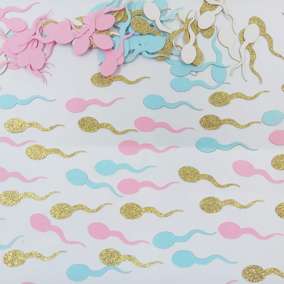 Morndew 120 PCS Sperm Confetti - Fun Gender Reveal & Adult Party Decorations for Baby Showers, Bachelorette Parties & Birthdays - Perfect for Themed Celebrations & Photo Backdrops