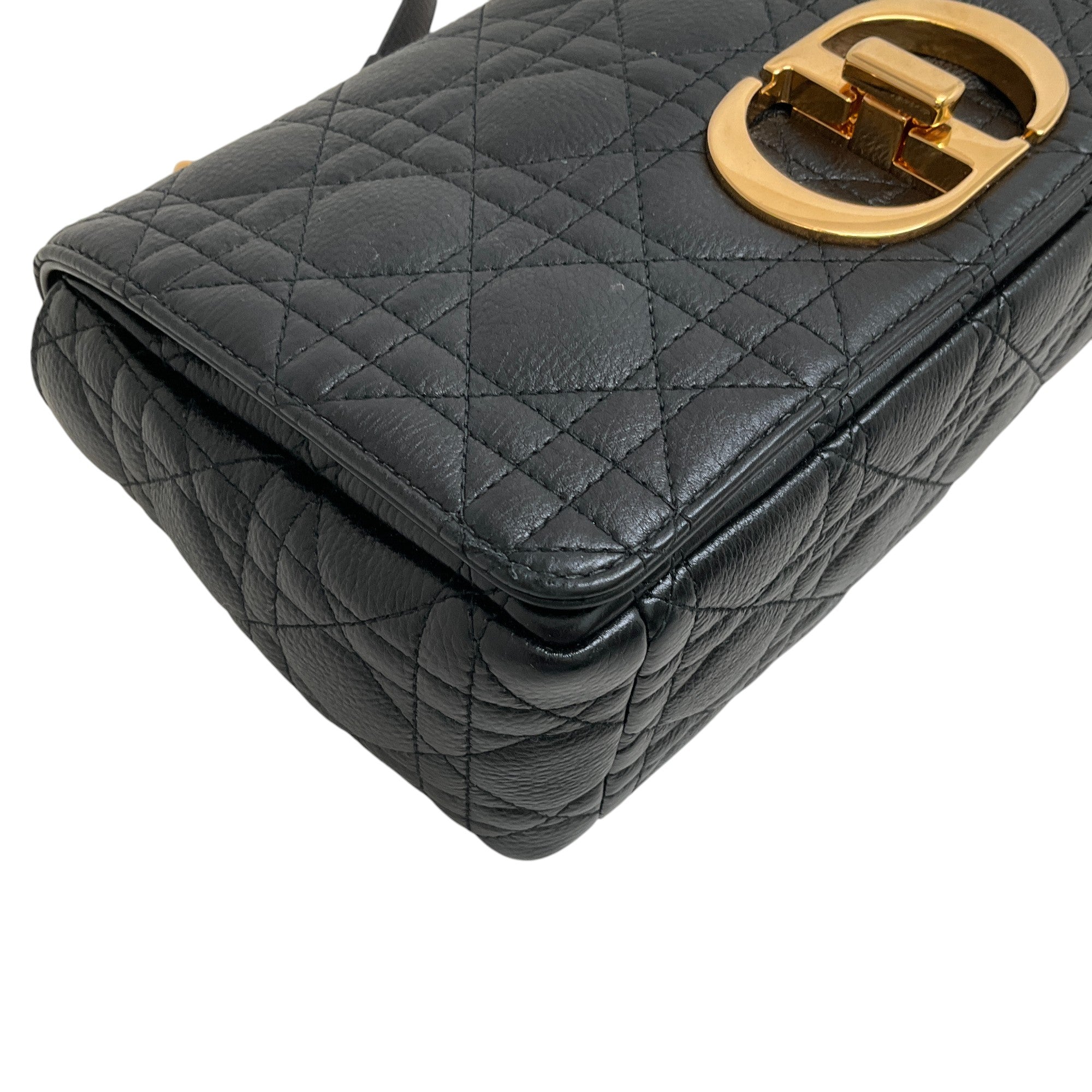 Christian Dior Black Calfskin Cannage Medium Caro Bag - Luxury Designer Handbag for Women, Perfect for Work, Evening Events & Special Occasions
