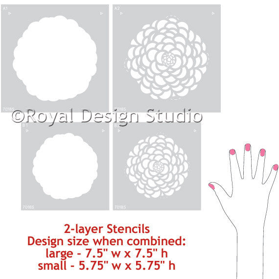 Bloomers Craft Stencil Set - Reusable DIY Painting Templates for Fabric, Wood & Home Decor - Perfect for Scrapbooking, Card Making & Wall Art Projects