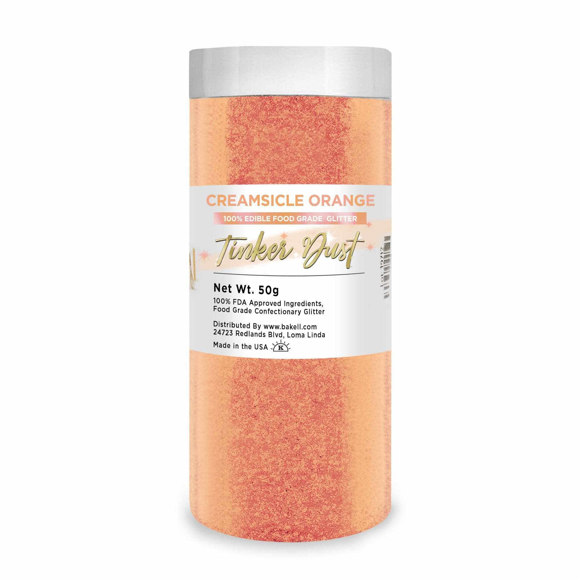 Tinker Dust® Creamsicle Orange Edible Glitter - Food Safe Sparkle Dust for Baking, Cake Decorating, Cupcakes & Desserts
