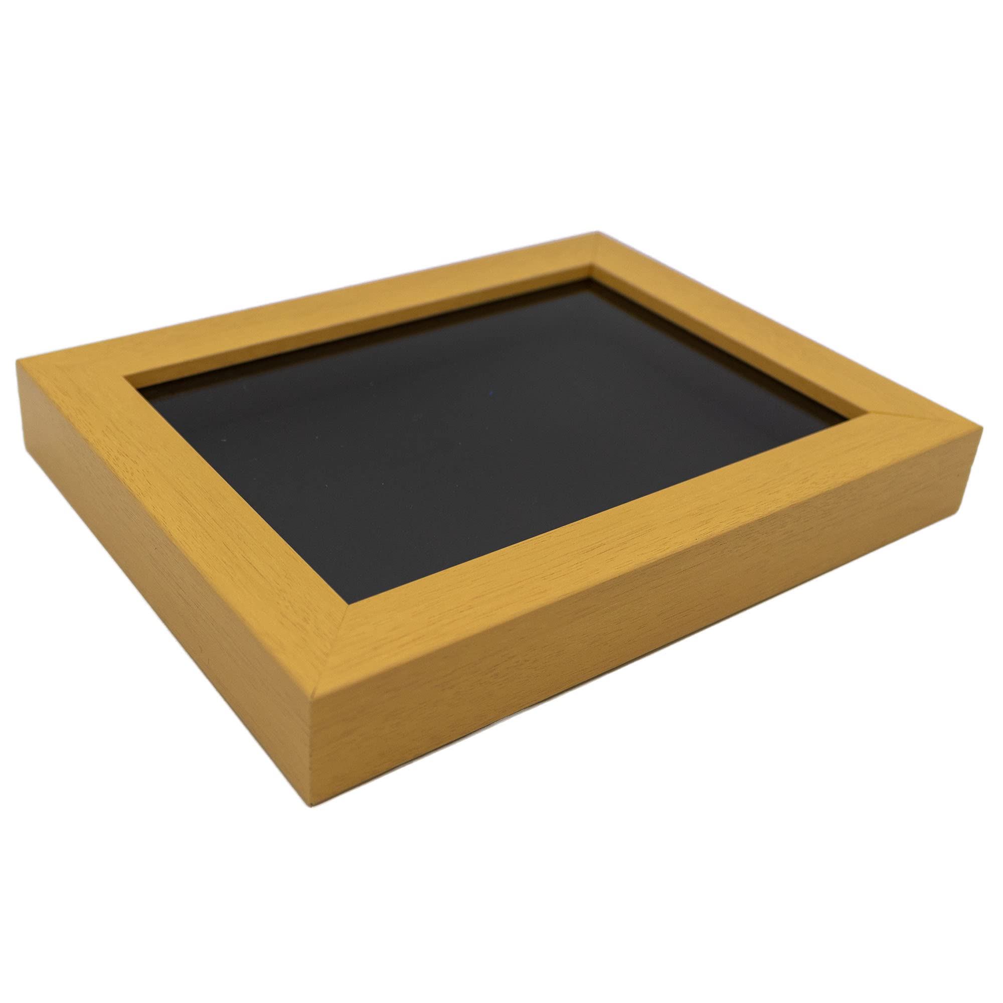 Natural 20x20 Inch Wooden Shadow Box Display Frame with Black Acid-Free Backing & UV Protective Acrylic - 3/4