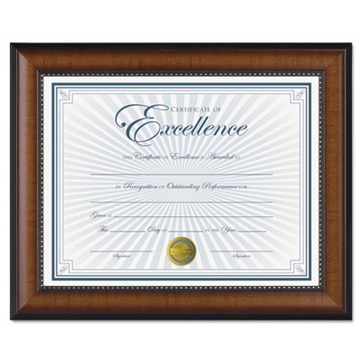 Premium Walnut & Black Document Frame with Gold Accents - 8.5