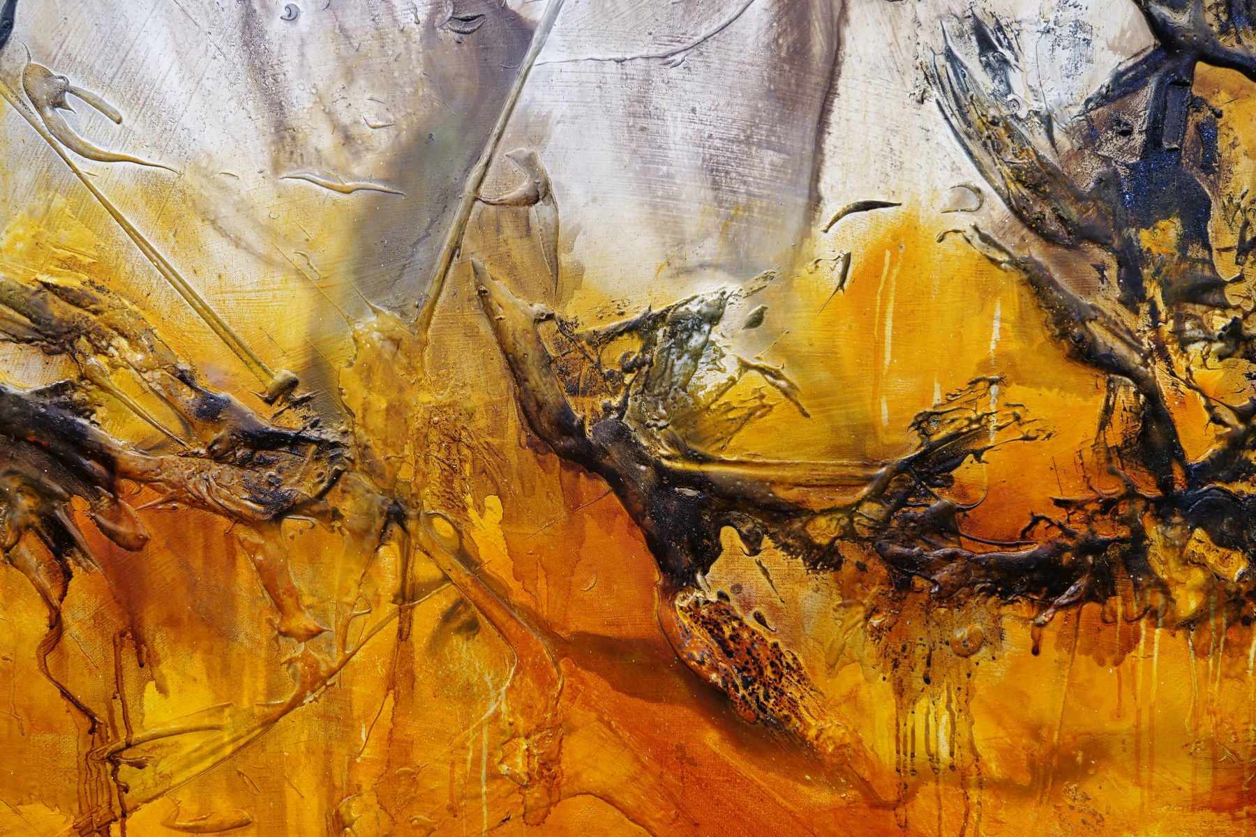Golden Sienna 270cm x 120cm Rust Textured Abstract Canvas Wall Art - Modern Home Decor for Living Room, Bedroom & Office