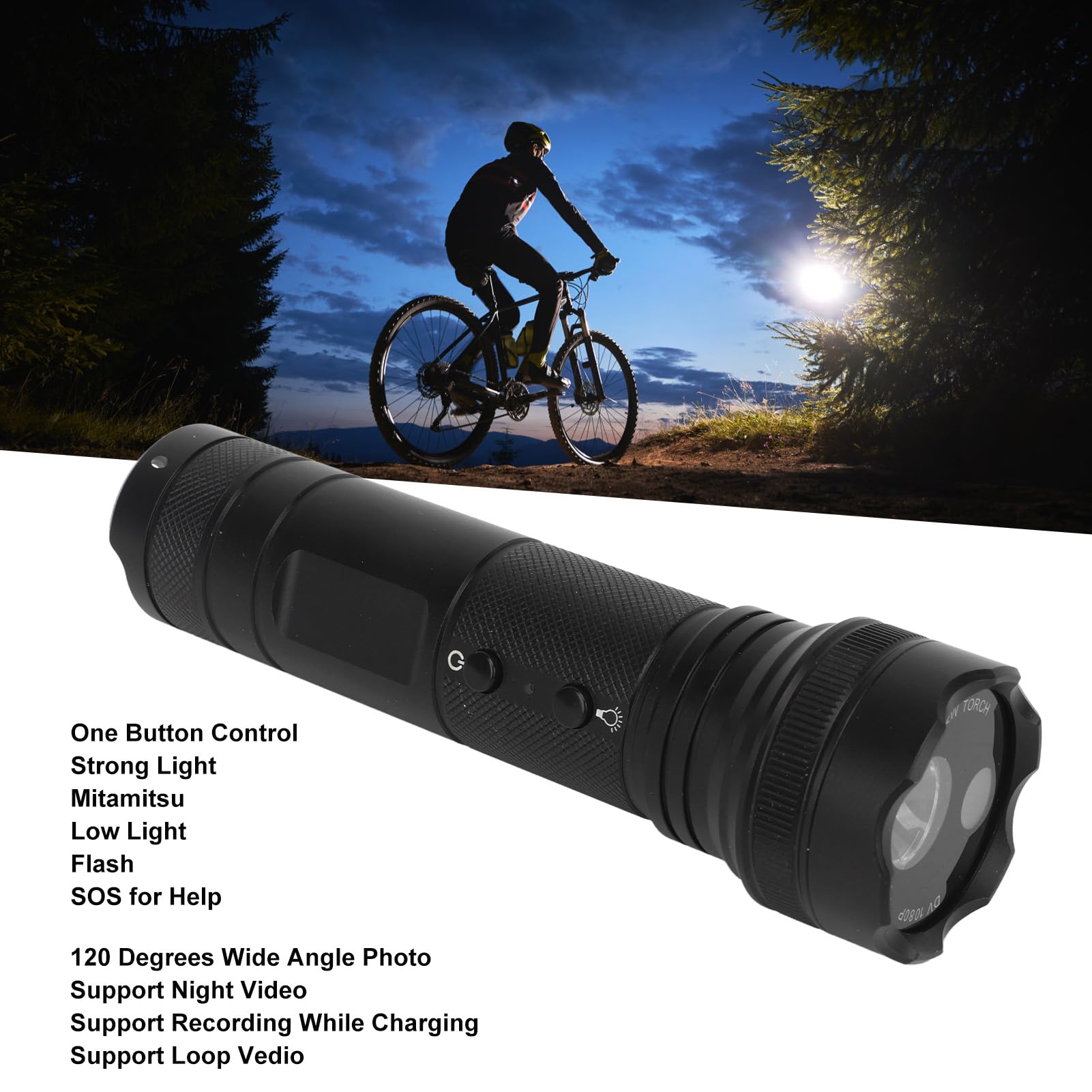 Motorcycle Helmet Camera 1080P Dual Lens - Front & Rear Action Camera with 120° Wide Angle, Waterproof Sports Camera for Cycling, Camping, Motorcycling & Outdoor Adventures