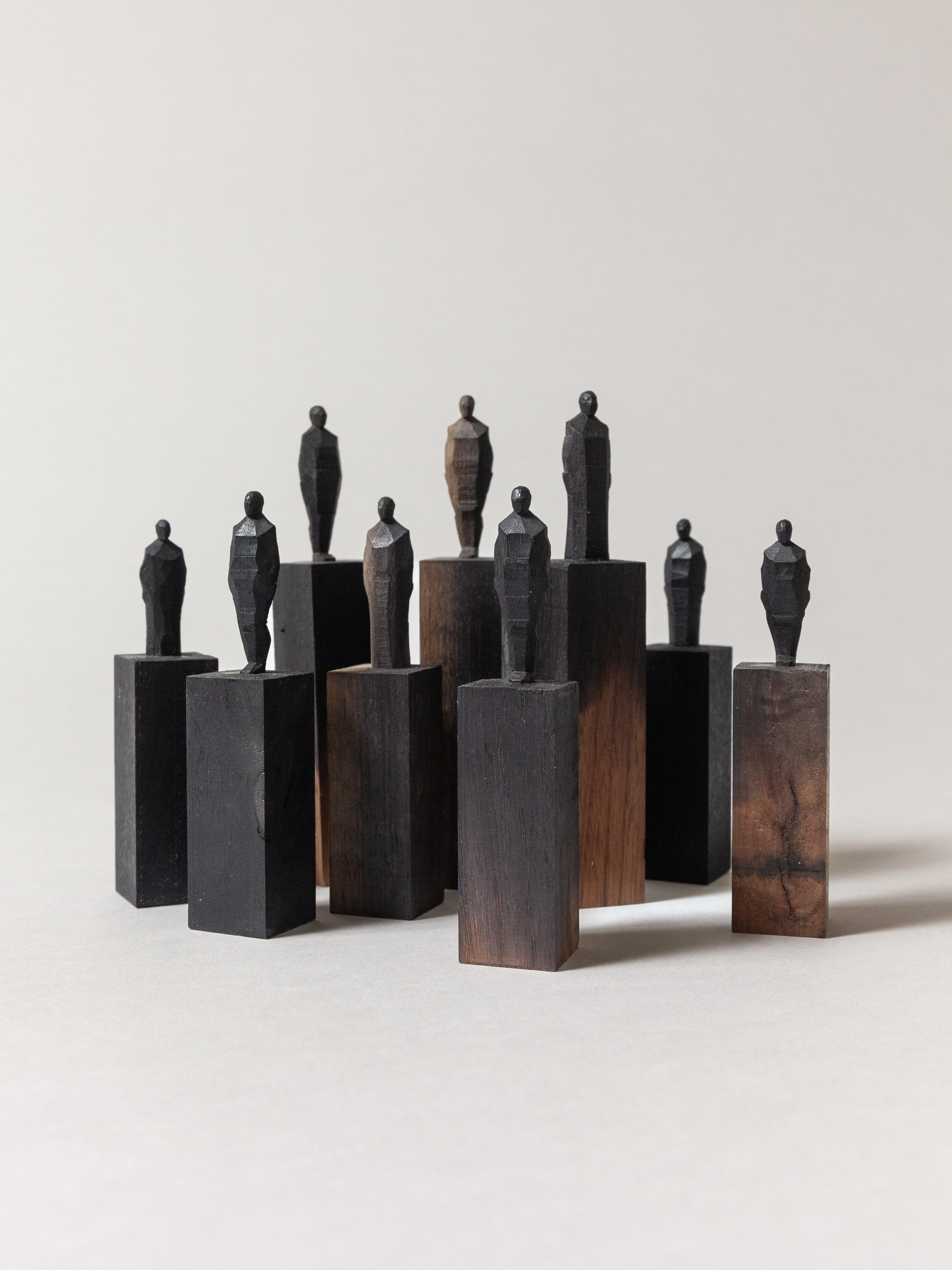Handcrafted Wooden Statuette - Premium Stained Wood Art Decor for Home & Office | Unique Gift Idea for Holidays & Special Occasions