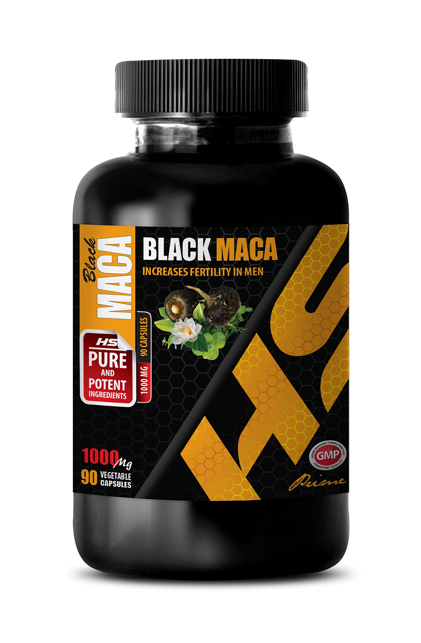 Premium Black Maca Root 1000mg Capsules - Extra Strength Energy & Mood Booster - Gelatinized for Better Absorption - 90 Capsules per Bottle - Supports Stamina, Focus & Vitality for Workouts & Daily Performance