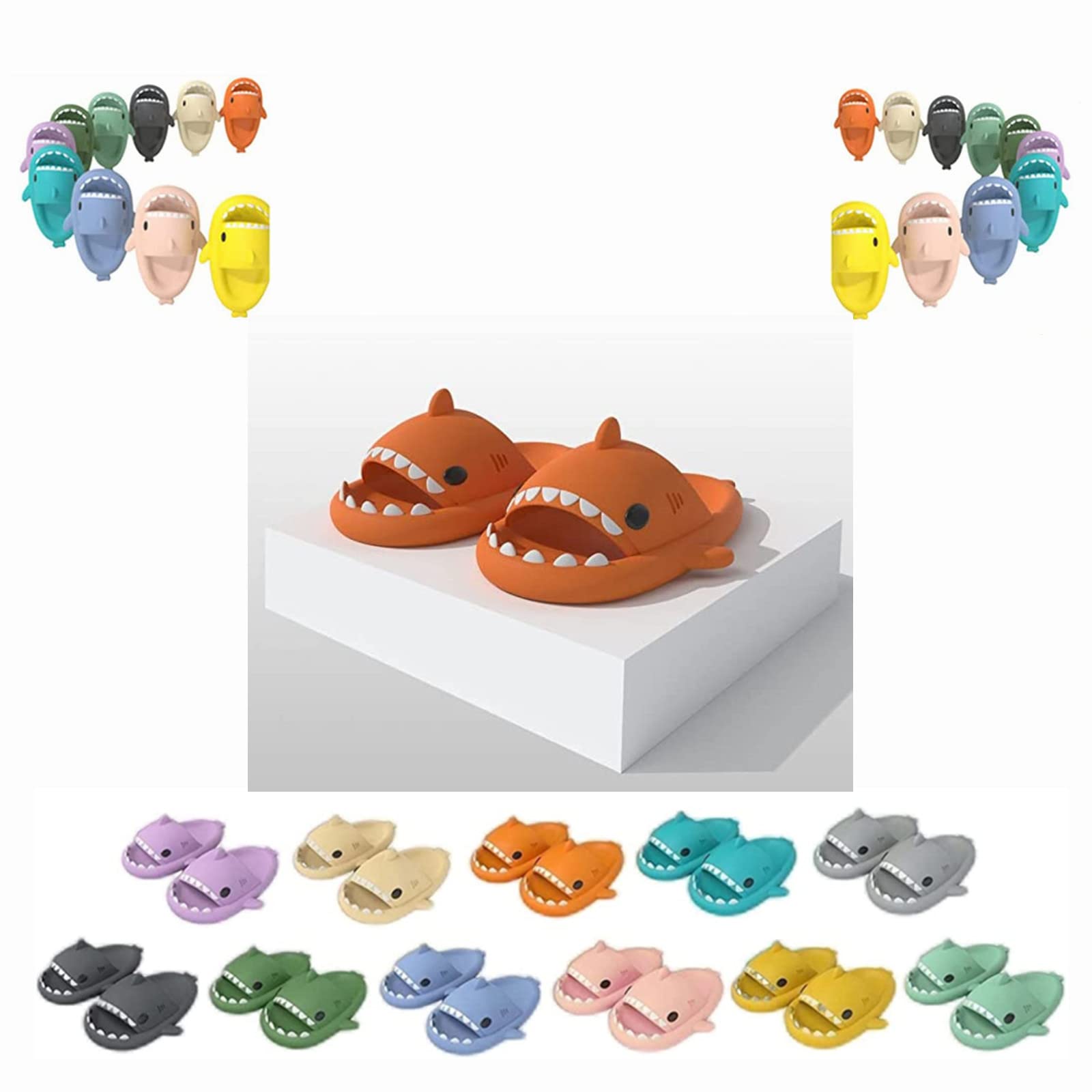 Comfortable Shark Slippers for Women & Men - Unisex Open-Toe Slides with Lightweight Sole, Anti-Slip Shower Sandals - Perfect for Home, Beach, and Poolside Relaxation