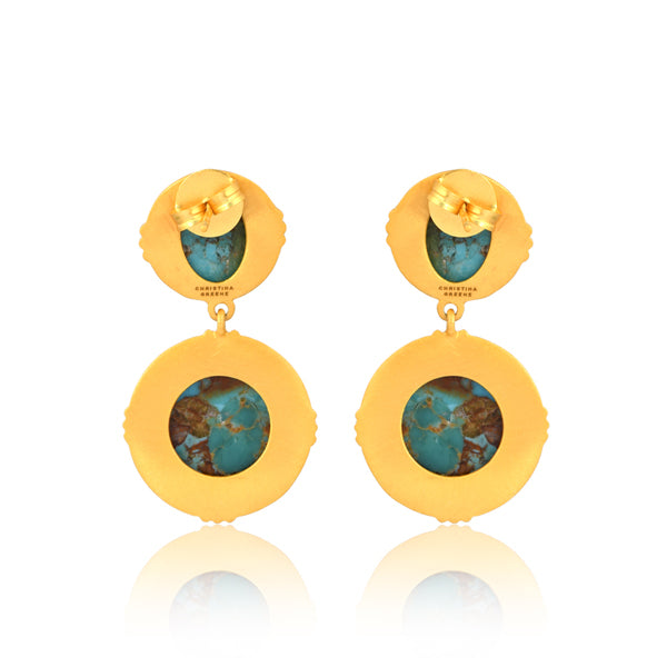 Turquoise Island Hopping Drop Earrings - Boho Beach Jewelry for Summer Vacations & Tropical Getaways