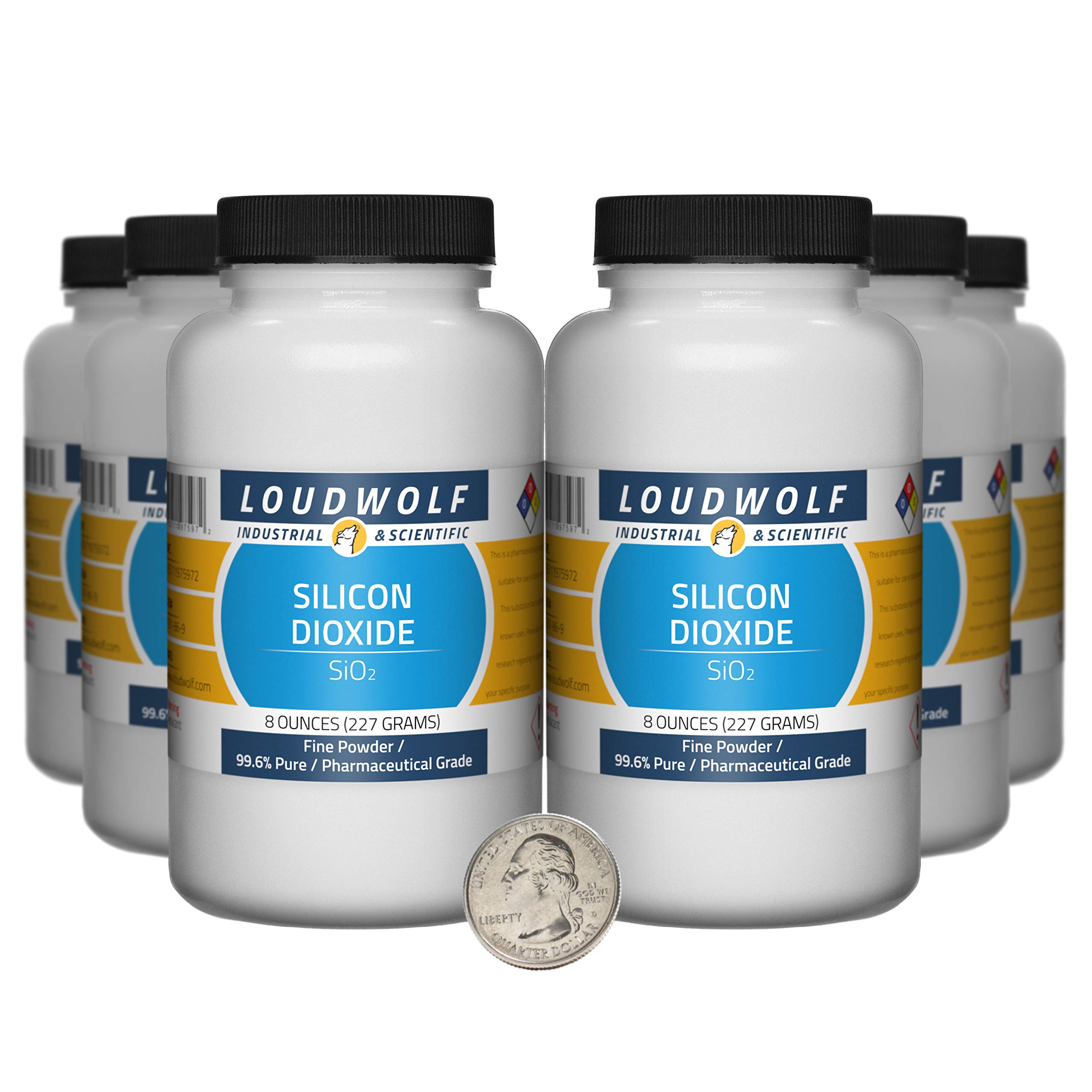 99.6% Pure Pharmaceutical Grade Silicon Dioxide Fine Powder - 3 Pounds (6 Bottles) - Ideal for Supplements, Cosmetics & Food Additives