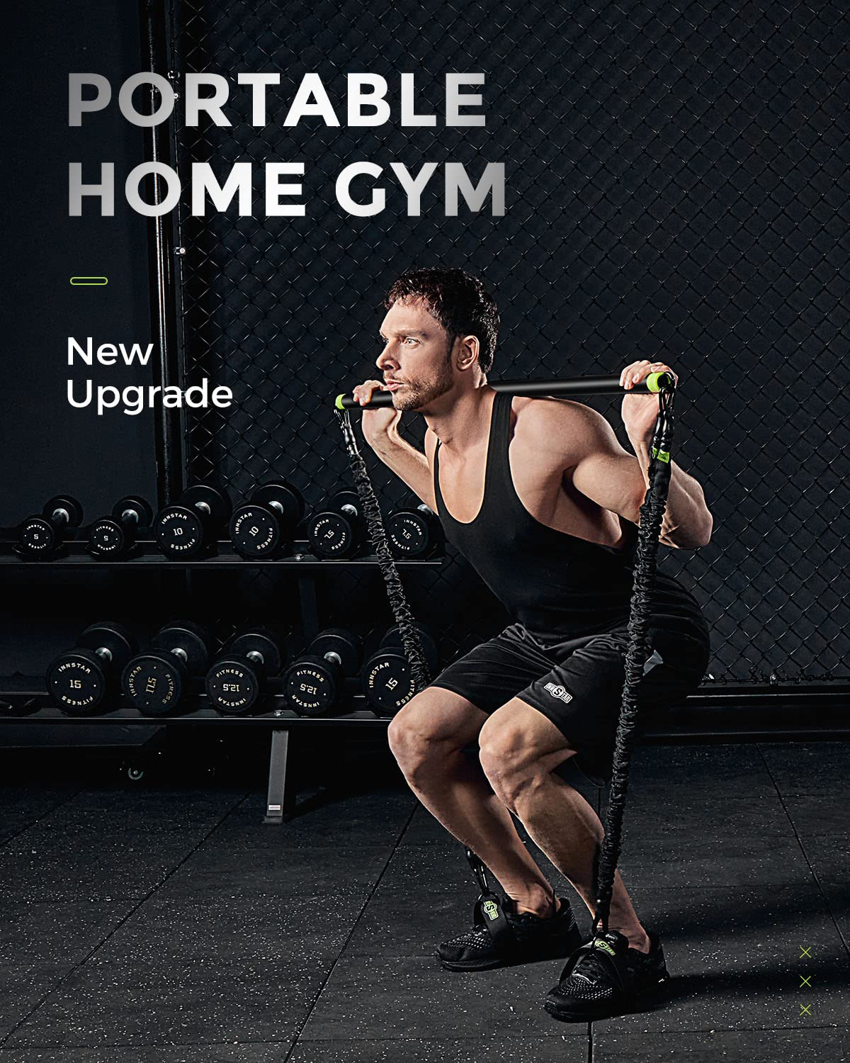 INNSTAR Resistance Bands Set with Handles & Workout Bar - Home Gym Equipment for Full Body Training | Strength Training, Physical Therapy & Yoga Accessories