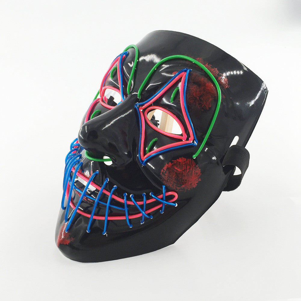 Glowing LED Halloween Mask for Adults - Scary Light Up Face Mask for Costume Parties & Trick or Treat - Perfect for Spooky Night Events & Haunted House Decor