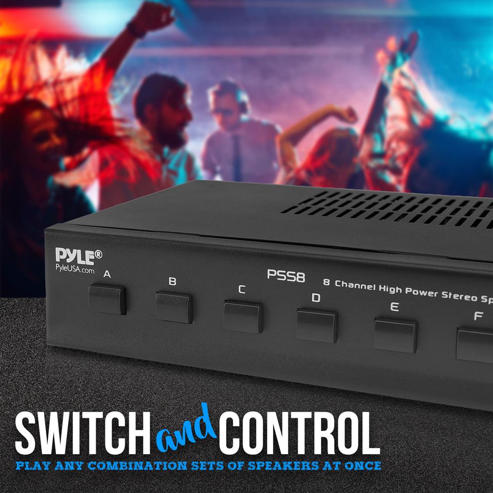 Premium High Power Stereo Speaker Selector Switch - 4 Zone Audio Distribution System for Home Theater, Multi-Room Setup & Professional Studio Use
