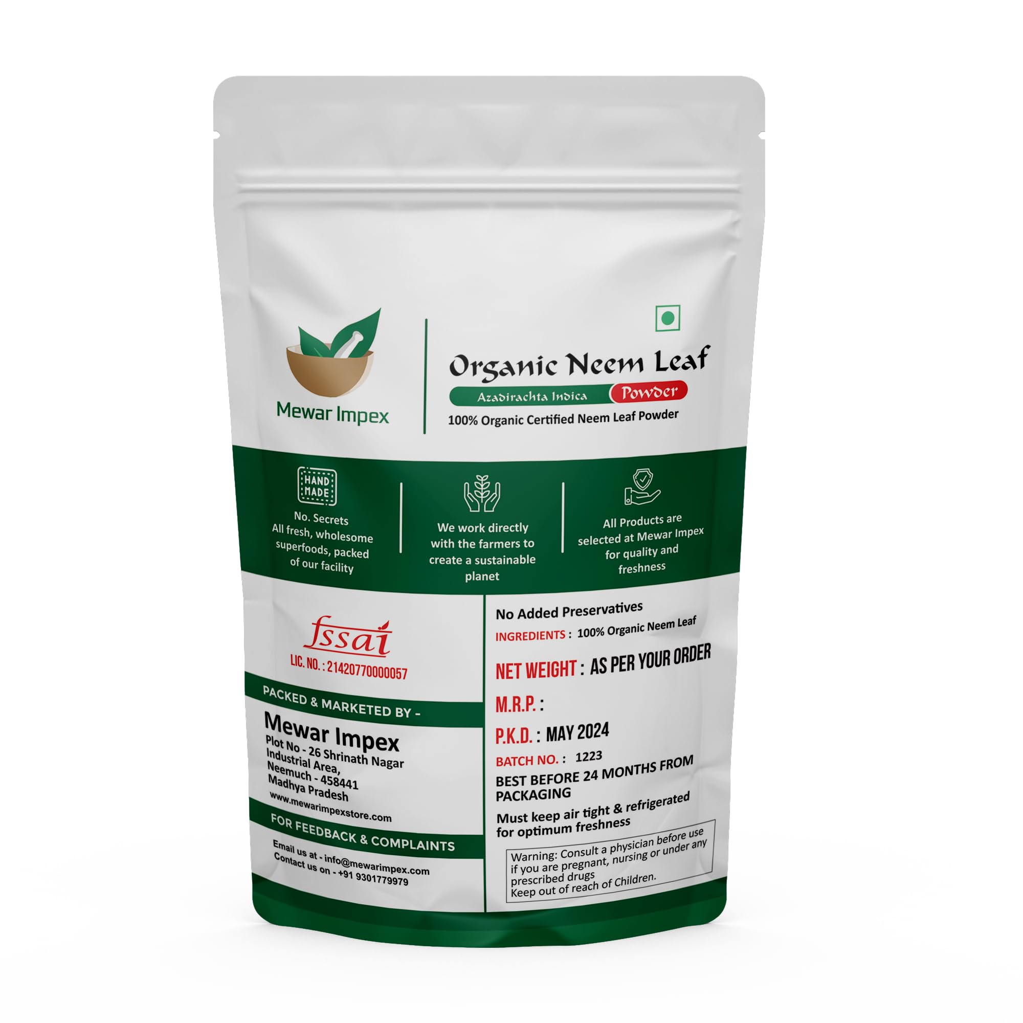 **Organic Neem Leaves Powder 900g (Azadirachta Indica) - Natural Remedy for Clear Skin, Hair Growth & Scalp Care | Vegan, Chemical-Free | For Acne Treatment, Dandruff Control & Healthy Hair**    *(Ideal for DIY skincare masks, herbal hair rinses, and natural detox remedies)*