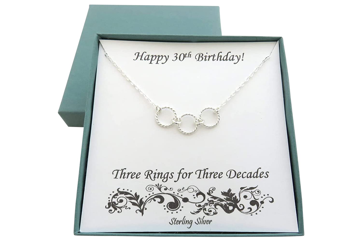 30th Birthday Gifts for Women - Elegant Three Ring Necklace Jewelry | Perfect 30th Birthday Present for Wife, Daughter, or Friend | Ideal for Anniversaries, Graduations & Special Occasions