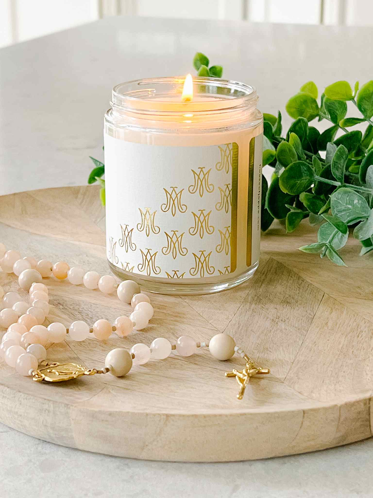 Salve Regina Candle - Fresh Roses, Black Currant & Sunshine Scented Soy Wax Candle for Home Decor, Relaxation & Prayer | Perfect for Bedroom, Bathroom & Meditation Spaces