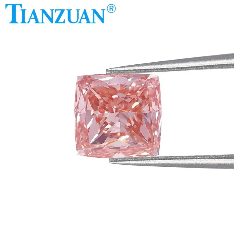 1CT Cushion Cut Lab Grown CVD Diamond - Fancy Vivid Pink VVS2 Clarity IGI Certified Loose Gemstone for Engagement Rings & Jewelry Making