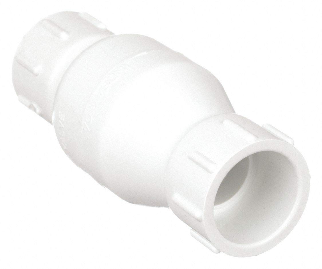2 Inch PVC Spring Check Valve - Slip Connection for Water, Air, and Chemical Applications - Perfect for Irrigation, Plumbing, and Industrial Systems