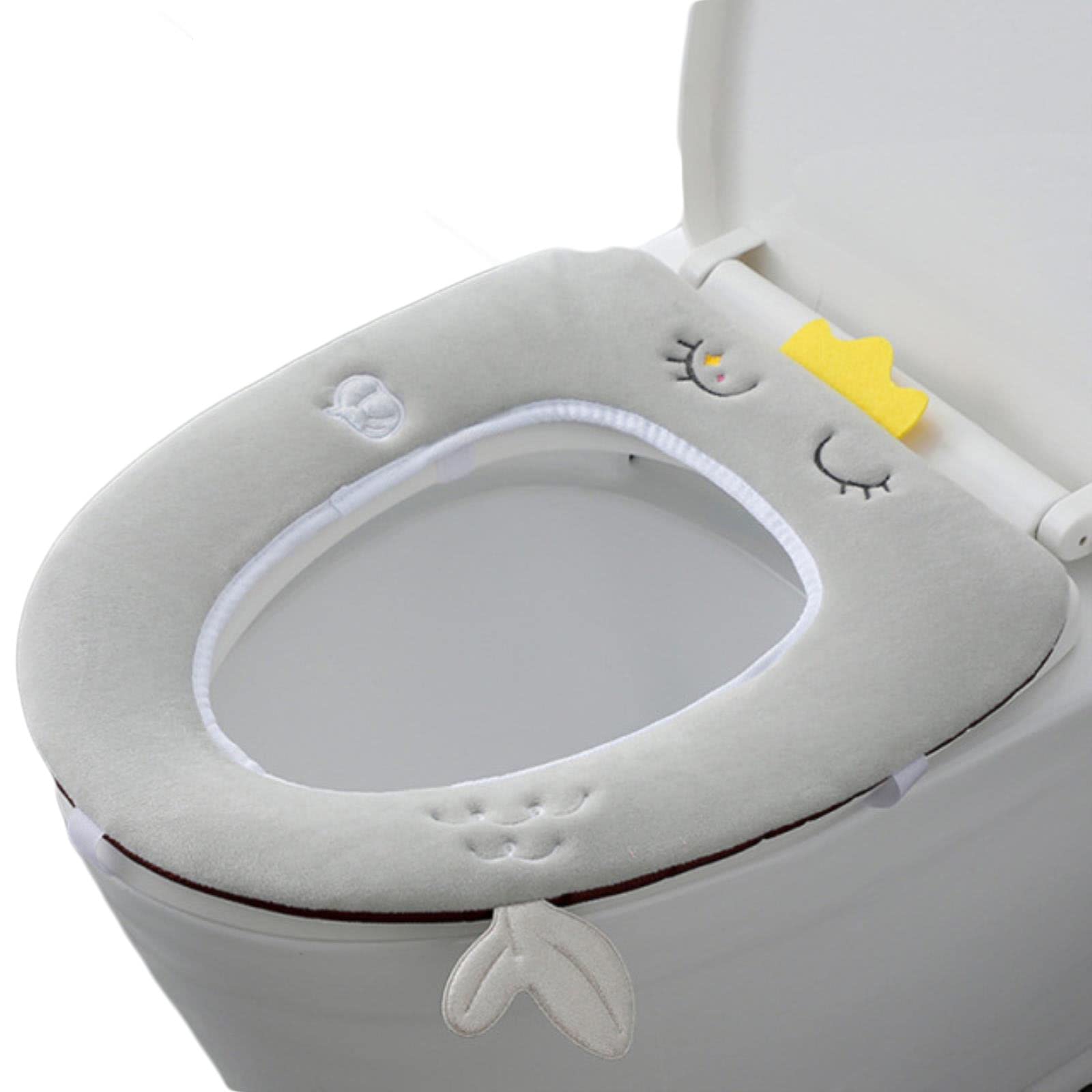 Sarge Universal Soft Warm Toilet Seat Cushion Set - Washable Winter Toilet Cover Mat, Flannel Bathroom Accessories for Comfort & Hygiene - Perfect for Cold Weather, Elderly & Disabled Use