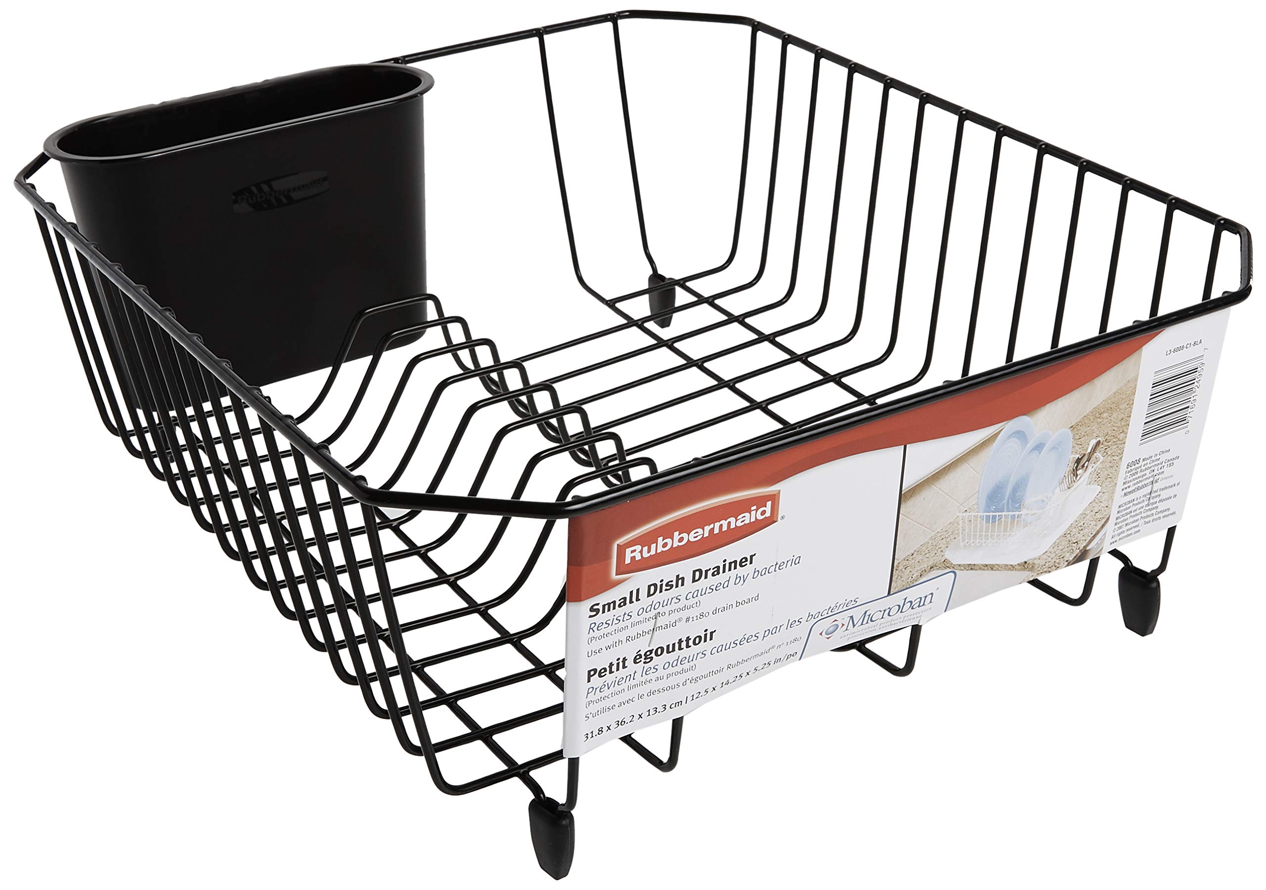 Rubbermaid Small Black Dish Drainer for Compact Kitchens