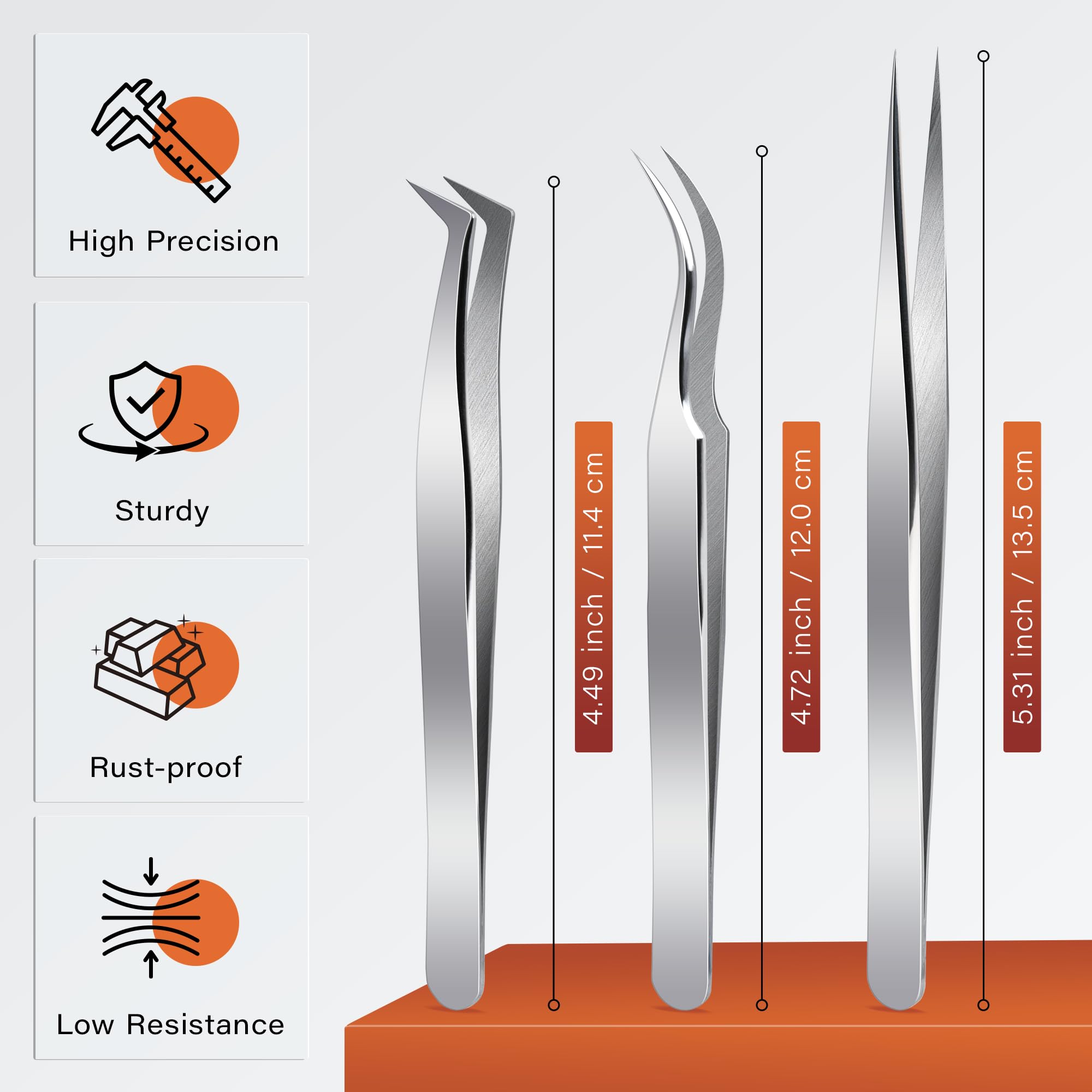 VYRILA Professional Eyelash Extension Tweezers - High Precision Stainless Steel Lash Tweezers for 2D-10D Volume Fan Making | Perfect for Lash Technicians & DIY Home Use | Salon-Grade Eyelash Extension Tools for Flawless Application