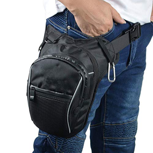 Waterproof Oxford Waist Pack for Men - Drop Leg Thigh Bag with Adjustable Belt | Fanny Pack for Motorcycle Riding, Outdoor Running & Sports | Durable Hip Bum Bag for Hiking, Travel & Casual Use