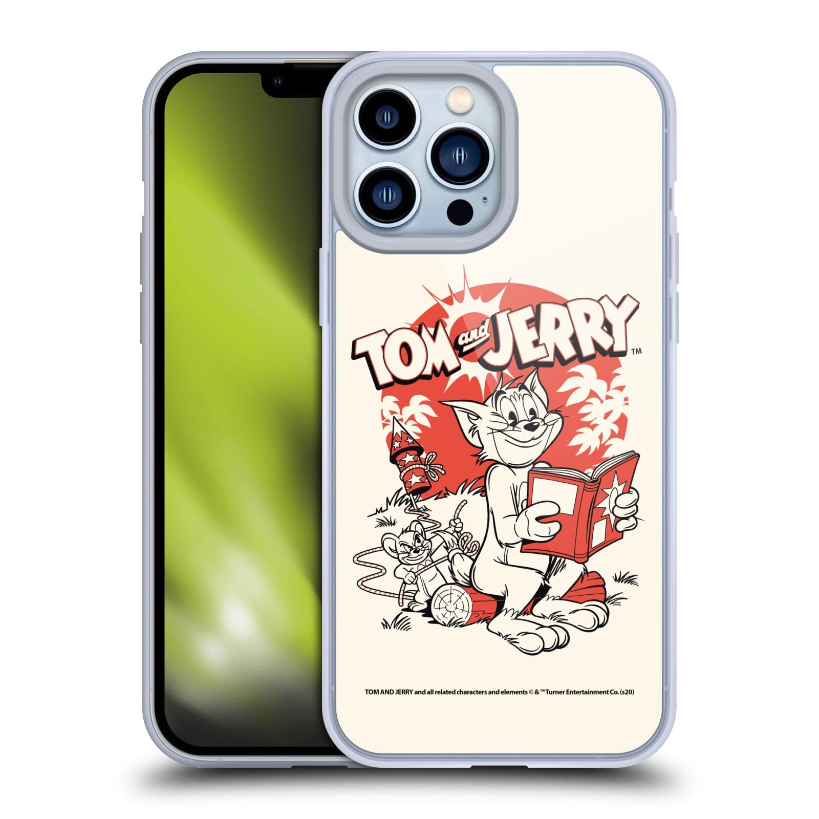 Officially Licensed Tom and Jerry Fireworks Prank iPhone 13 Pro Max Case - Soft Gel Protective Cover with Fun Cartoon Design - Perfect for Fans, Gifts, and Everyday Use