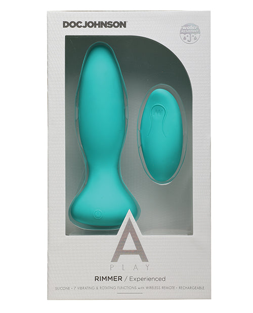 Premium Remote Control Anal Plug - Teal - Experience Ultimate Pleasure with Play Rimmer - Perfect for Couples & Solo Play - Discreet & Powerful Vibrations for Enhanced Intimacy