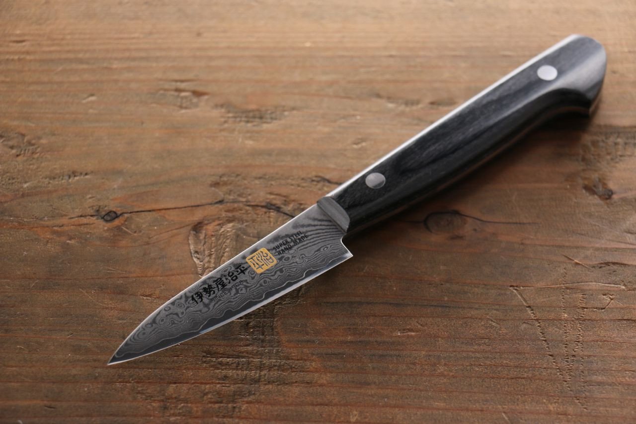 Premium Iseya VG10 Damascus Steel Paring Knife 3 Inch - Sharp Japanese Kitchen Knife for Peeling, Slicing Fruits & Vegetables - Perfect for Home Chefs & Professional Cooking