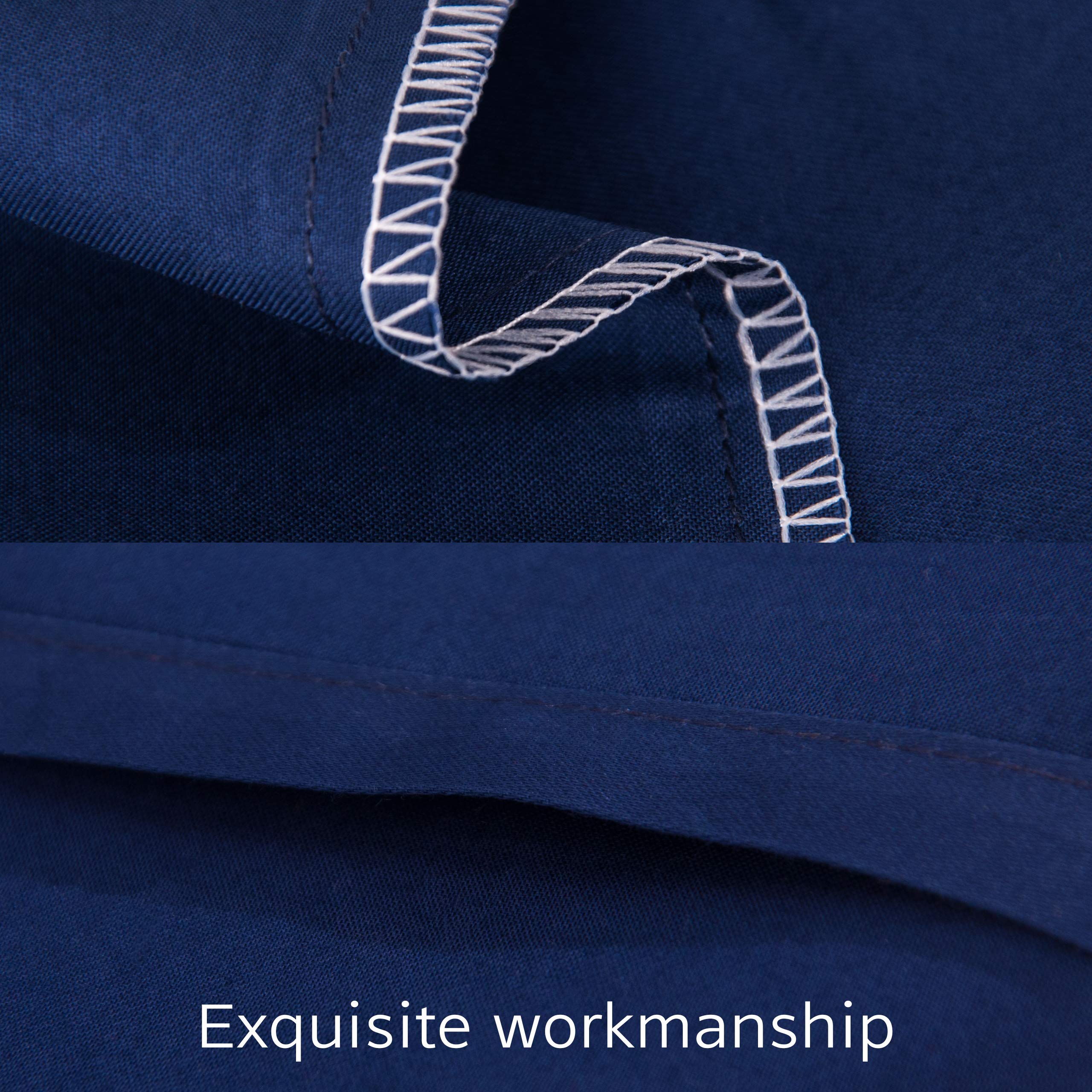 Premium Egyptian Cotton Queen Pillowcase Set of 2 - 500 Thread Count Soft & Breathable Envelope Closure Pillow Covers (20x30 Inches, Navy Blue) for Luxury Bedding & Hotel-Style Comfort