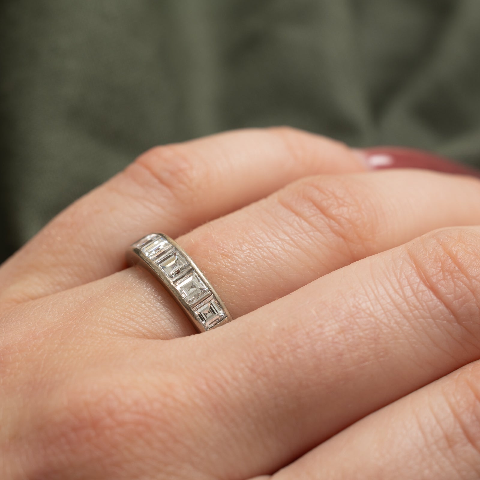 1.38ctw Six Stone Square Cut Diamond Wedding Band Ring - Size 6.25 | Elegant Anniversary Gift for Women | Perfect for Engagement, Proposal & Special Occasions