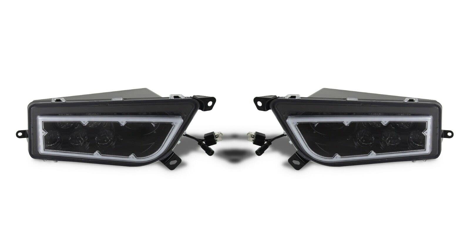 Polaris RZR General 900 1000 RGB Full Color LED Ring Headlights (Pair) - Off-Road ATV UTV Adventure Lighting for Night Trail Riding & Dune Bashing