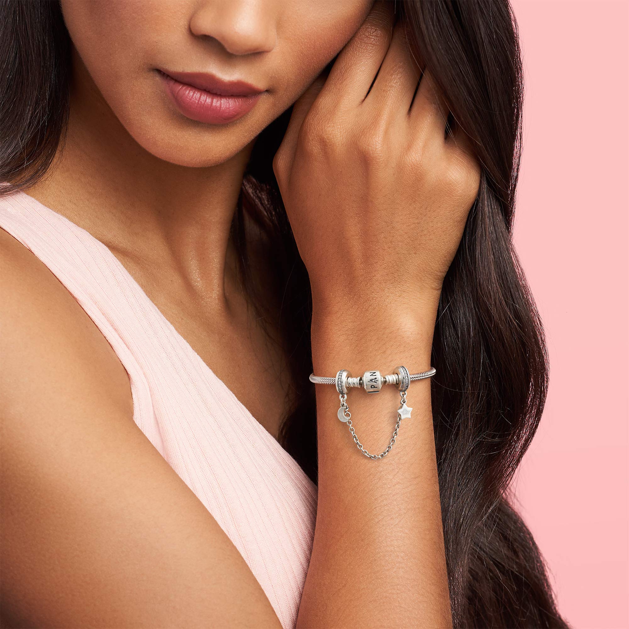 PANDORA Personal Galaxy Necklace with Clear CZ Stones - Elegant Zodiac Jewelry for Women | Perfect for Birthdays, Anniversaries & Everyday Wear