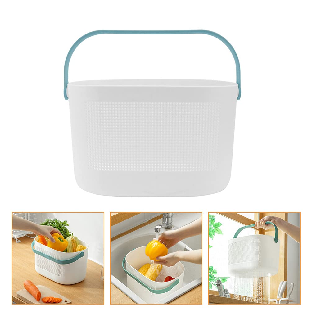 Cabilock 1-Piece Plastic Shower Storage Basket - Hollow-Out Bathroom Organizer with Handle for Shampoo, Soap & Toiletries - Perfect for Bathroom, Kitchen & Dorm Organization