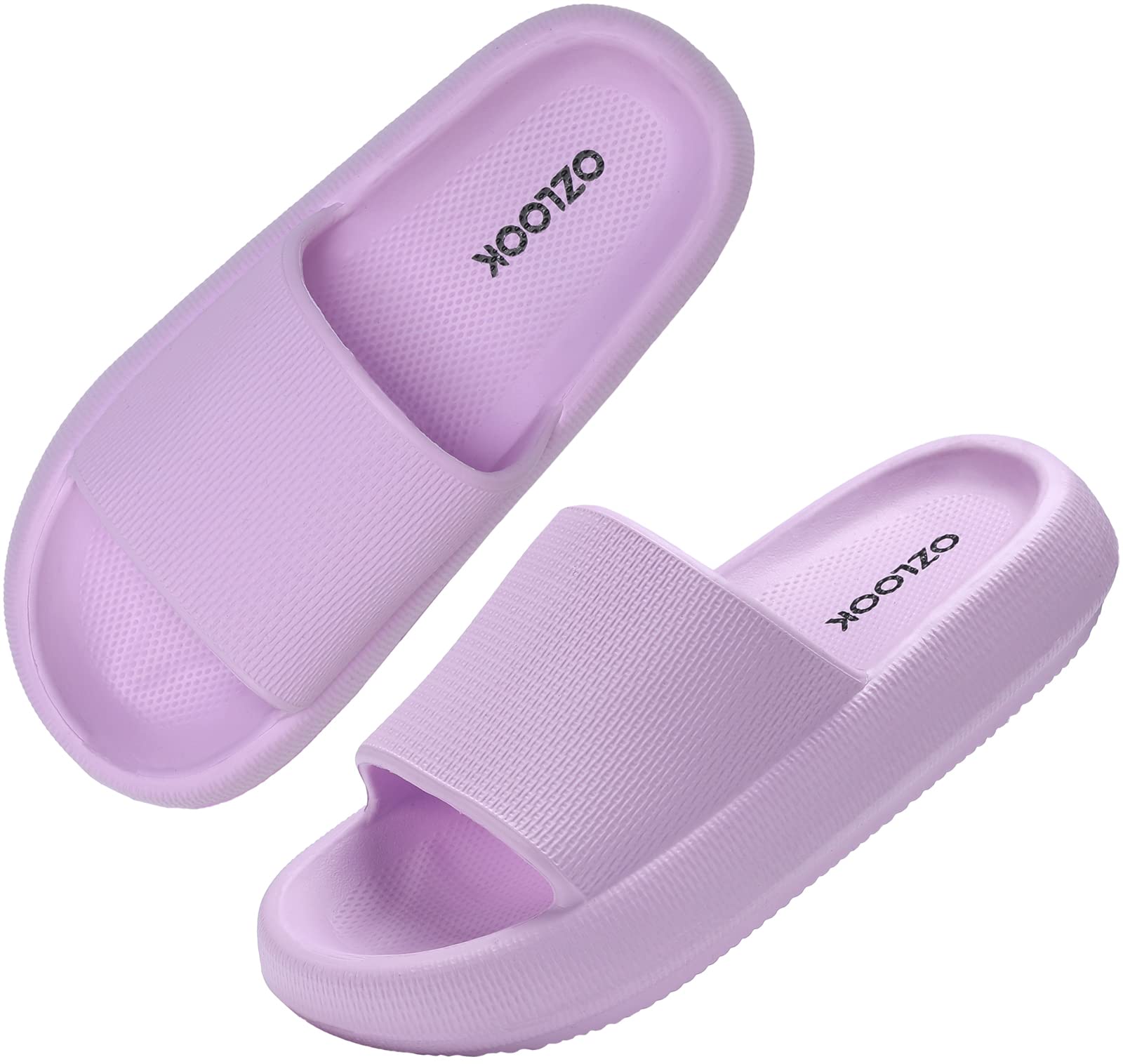 OZLOOK Cloud Slides for Women & Men - Quick Dry Non-Slip Pillow Sandals with Soft Thick Sole - Comfortable Indoor Outdoor Shower Slippers for Beach, Pool, Spa & Home Use