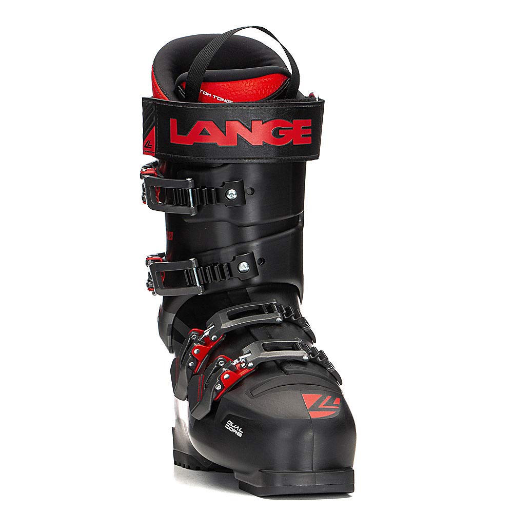 Lange RX Ski Boots for Adults - Unisex Alpine Skiing Boots in Black/Red - Size 285 | Perfect for Downhill Skiing & Winter Sports