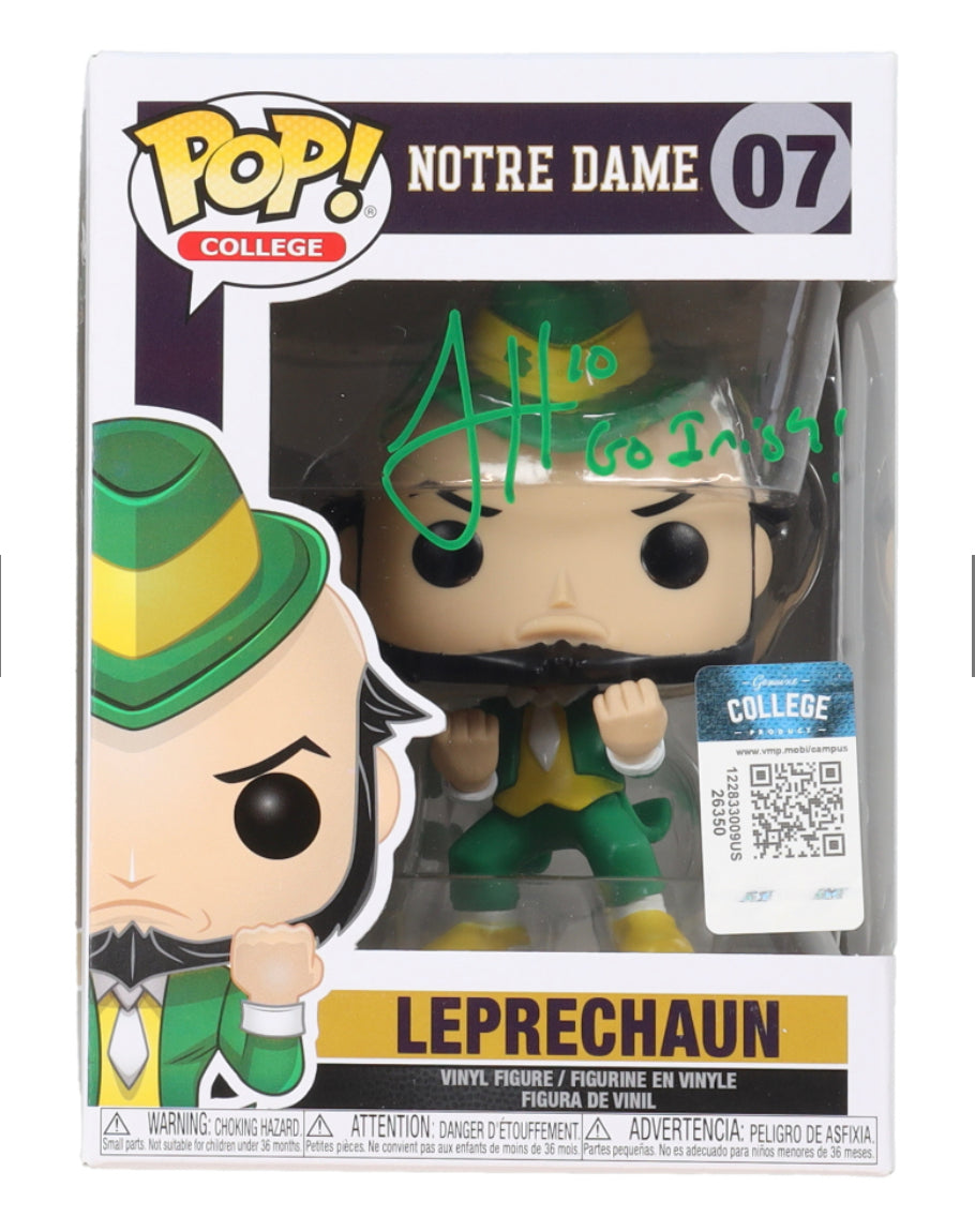 Sam Hartman Autographed Notre Dame Fighting Irish #07 Leprechaun Funko Pop Vinyl Figure - JSA Certified with 