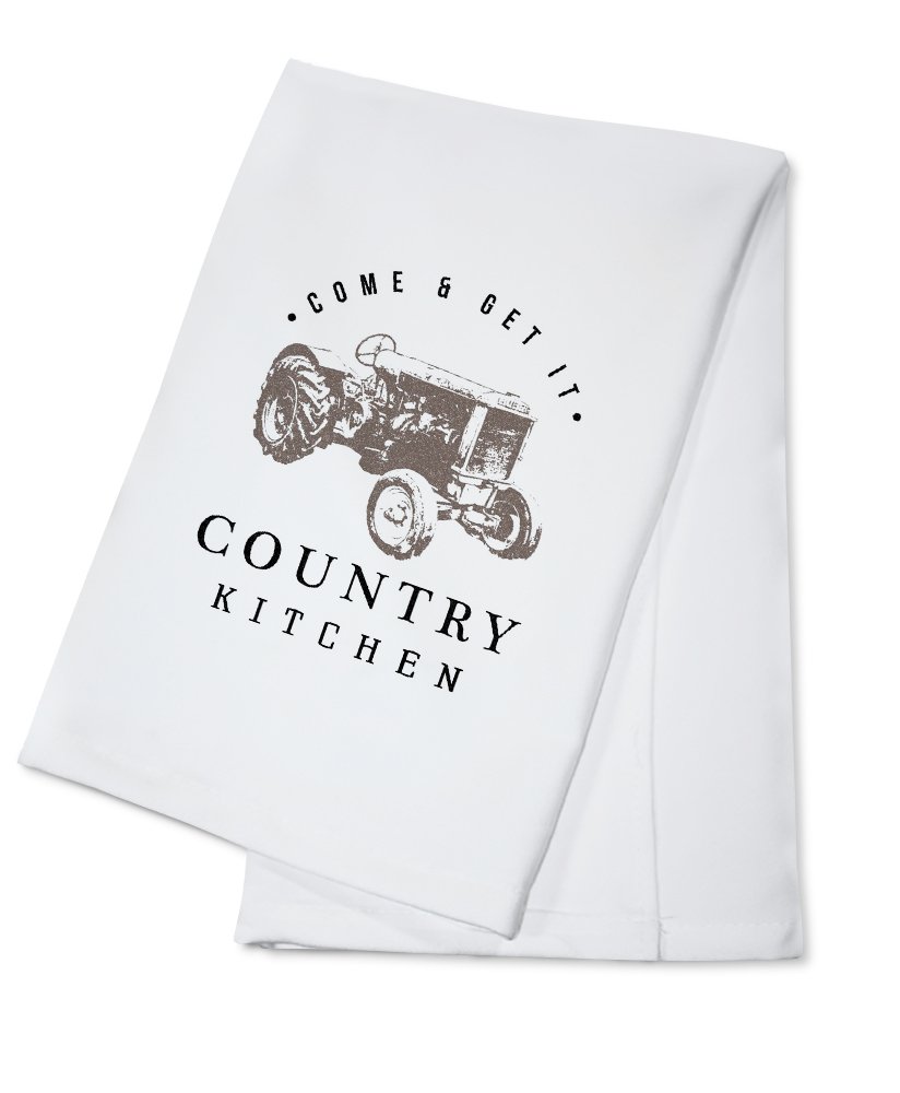 Country Cotton Tea Towel with Tractor Print - Kitchen & Home Decor