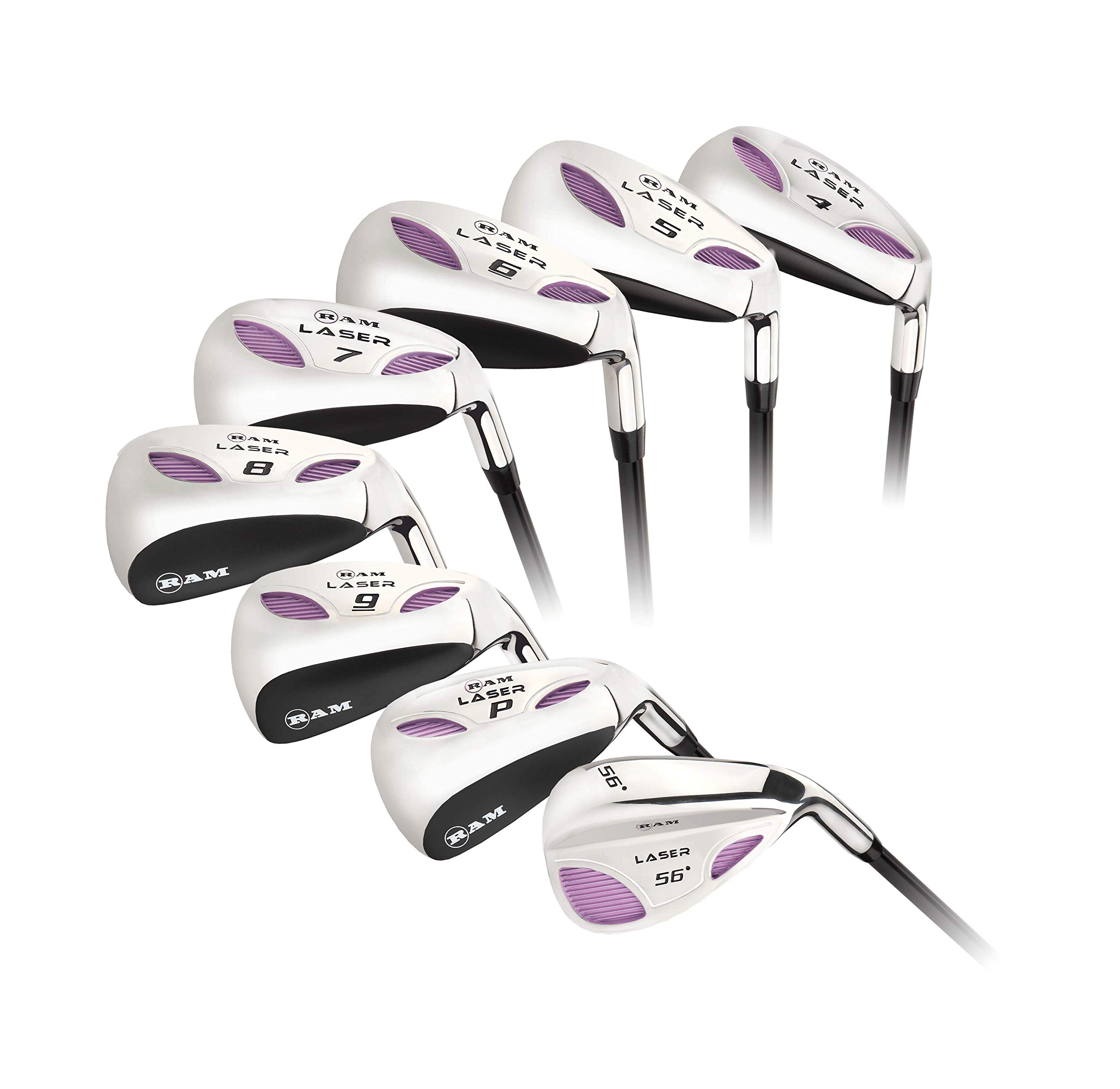 Ram Golf Laser Petite Graphite Hybrid Irons Set 4-SW (8 Clubs) - Ladies Right Hand, Designed for Precision and Control