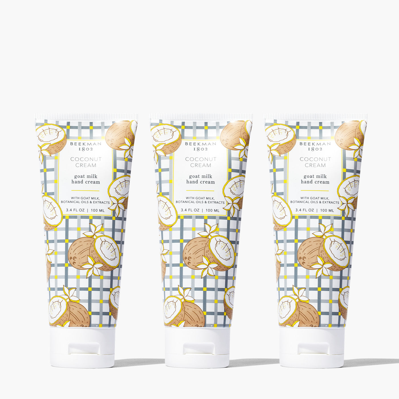 Organic Coconut Cream & Goat Milk Hand Cream Set - 3 Pack for Dry Skin Care, Moisturizing & Nourishing | Perfect for Winter, Travel & Gift Giving